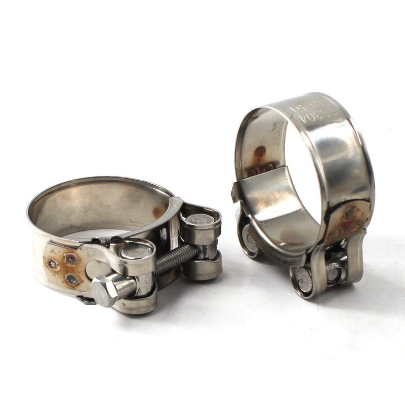Flomore 74-79mm T-Bolt Clamp 304 Stainless Steel Pipe Clamp Heavy Duty Hose Clamp (Pack of2) - Image 1